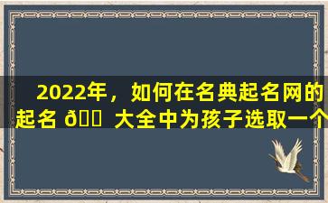 2022年，如何在名典起名网的起名 🐠 大全中为孩子选取一个满意的名字